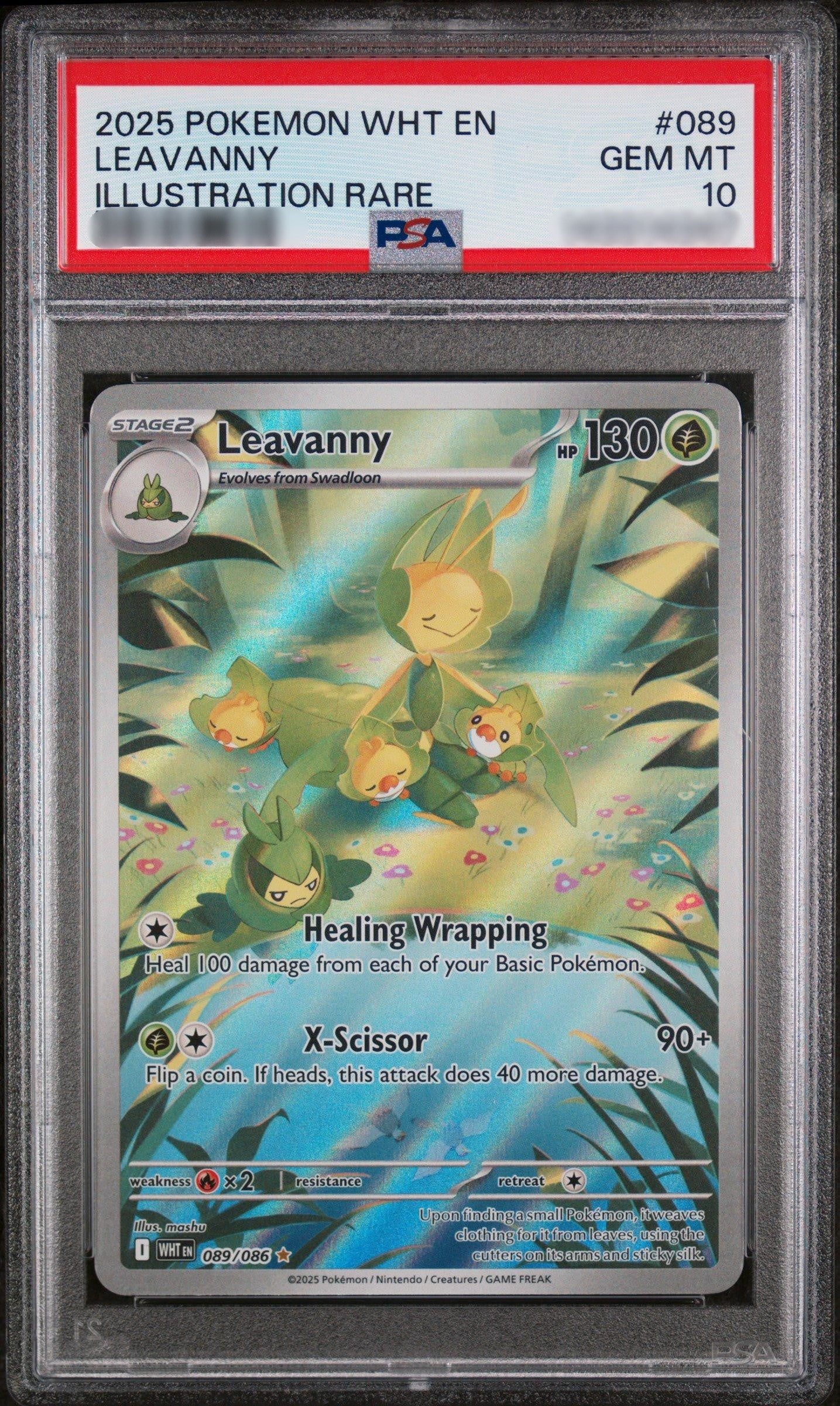PSA 10 Leavanny - White Flare - Illustration Rare - 089/086