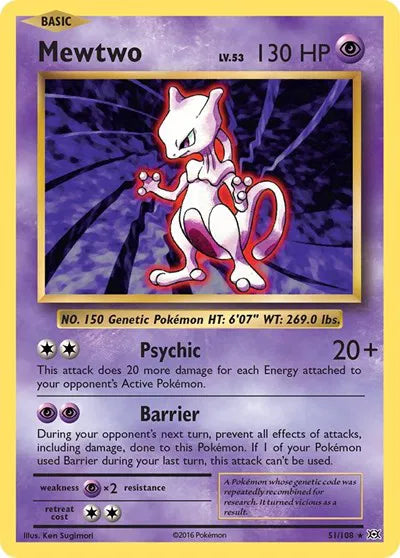 Mewtwo - Evolutions - Rare - 51/108