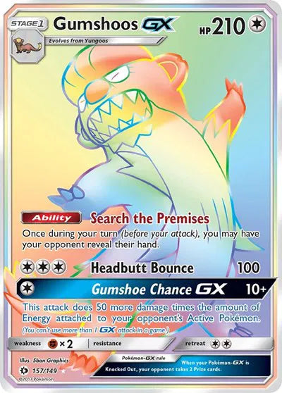 Gumshoos GX (Secret) - Sun & Moon Base Set - SR - 157