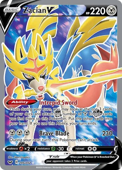 Zacian V - Sword & Shield Base Set - UR - 195/202