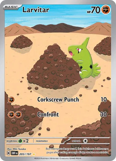 Larvitar - Obsidian Flames  -Illustration Rare - 203/197