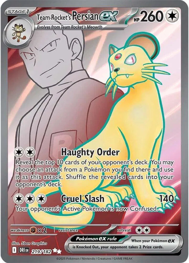 Team Rocket's Persian ex - Destined Rivals - Ultra Rare - 219/182