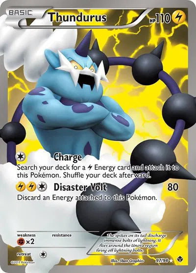 Thundurus (97 Full Art) - Emerging Powers - Ultra Rare - 97
