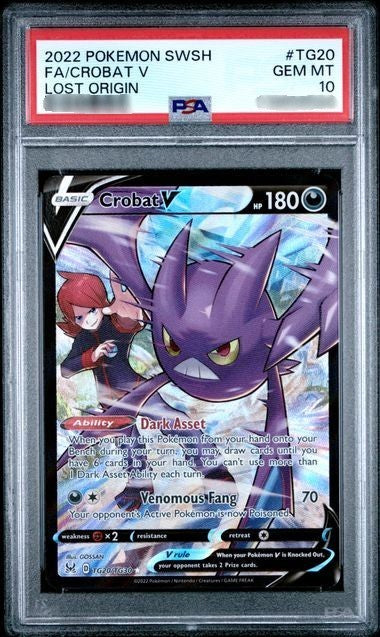 PSA 10 Crobat V - Lost Origin Trainer Gallery - UR - TG20/TG30