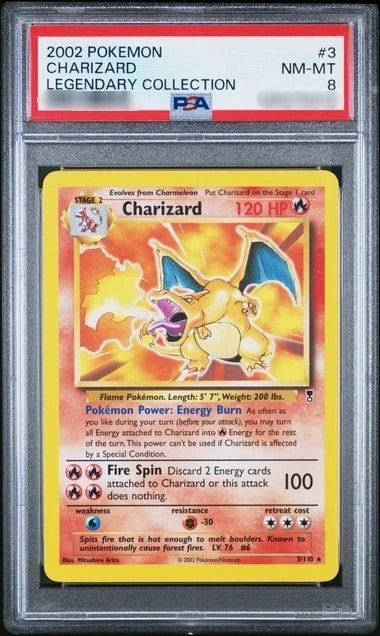 PSA 8 - Charizard (WoTC Legendary Collection) - Deck Exclusive - 003/110