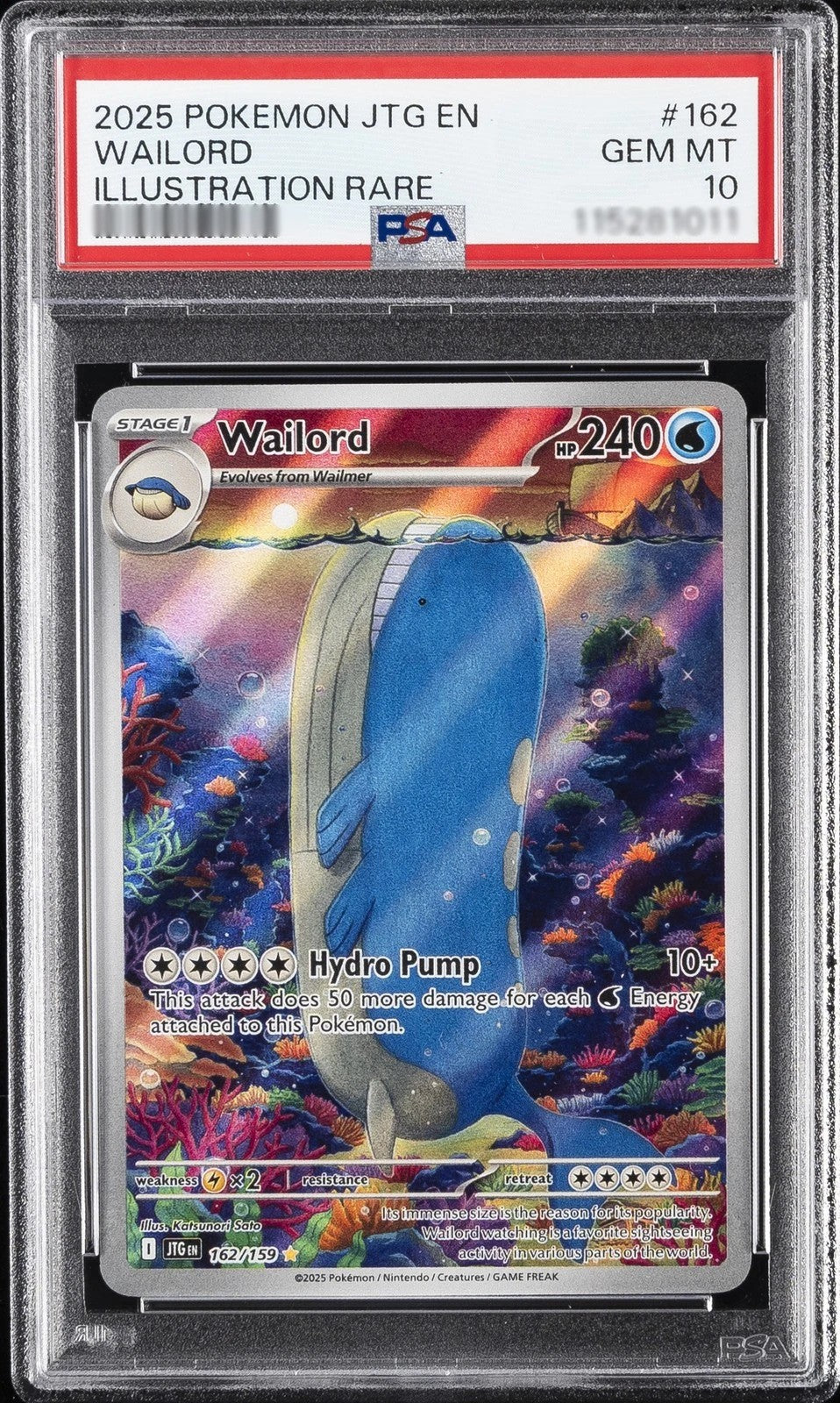 PSA 10 Wailord - Journey Together - IR - 162/159