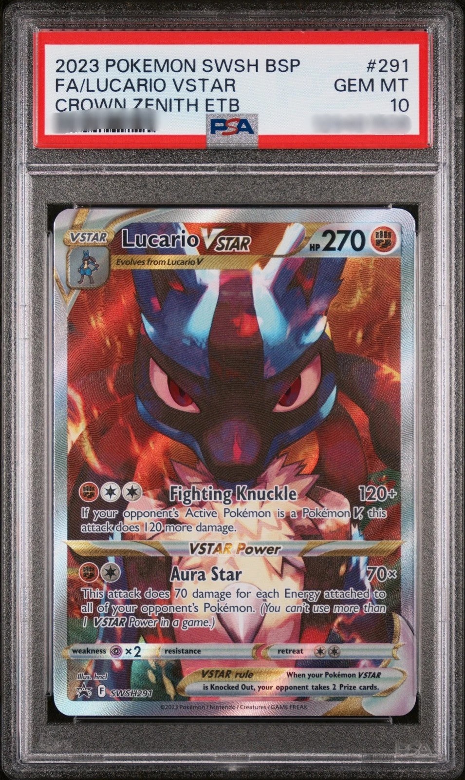 PSA 10 Lucario VSTAR - Sword & Shield Promo - SWSH291